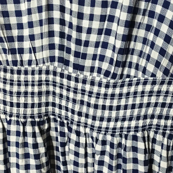 Croft & Barrow prairie lightweight blue white gingham pullover v-neck 1X - Picture 2 of 7